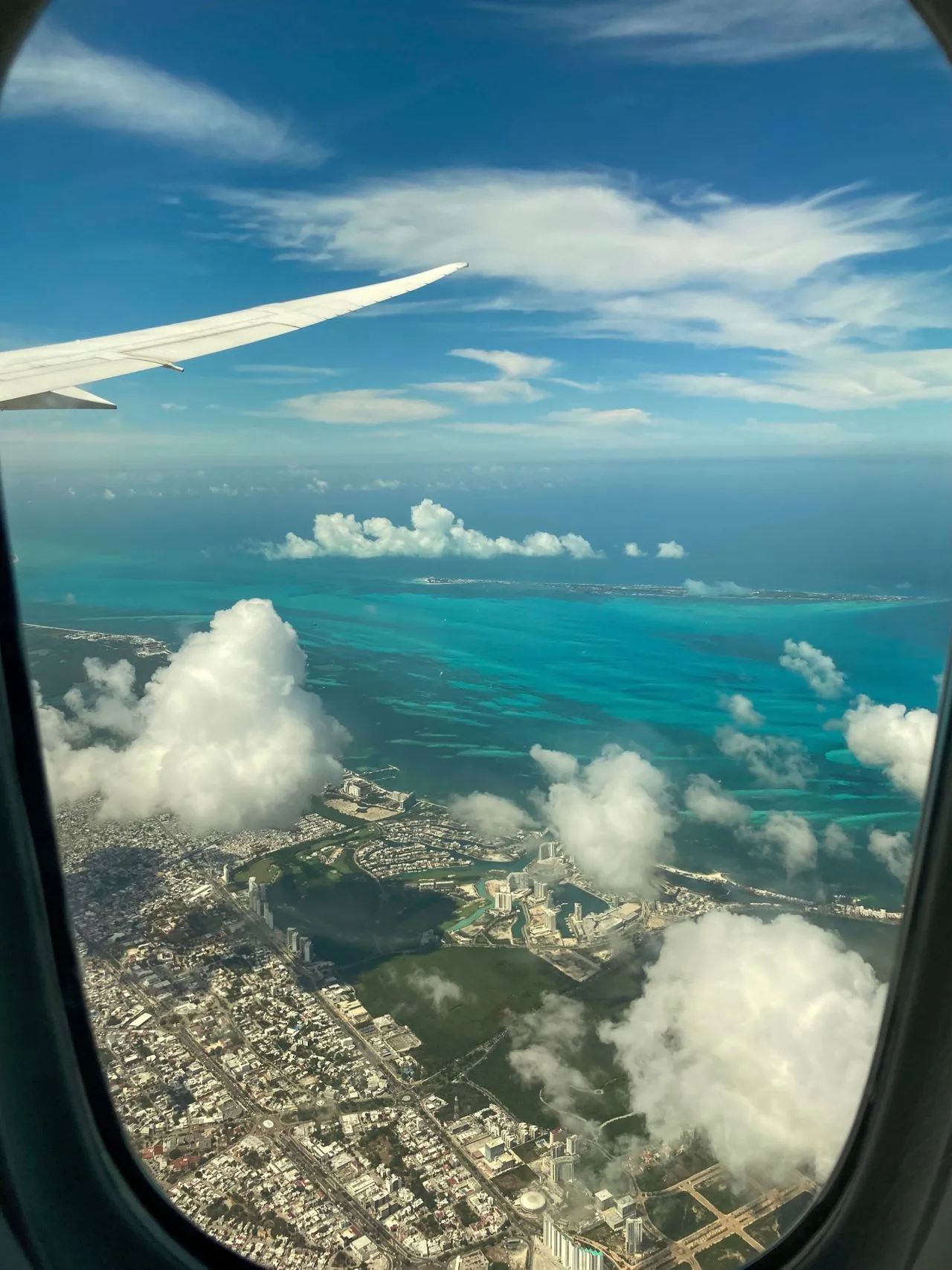 View of Cancun from the plane window