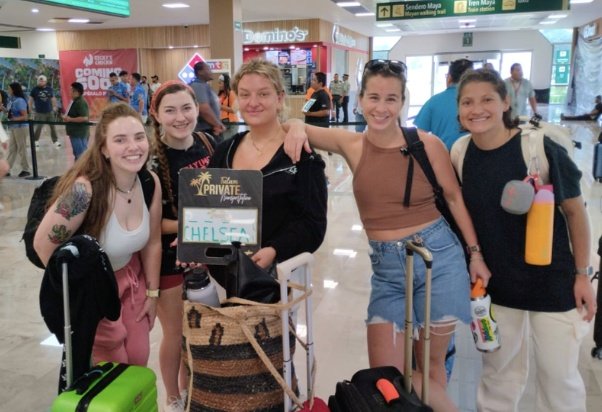 Tulum Private Transportation's group of friends at the Airport